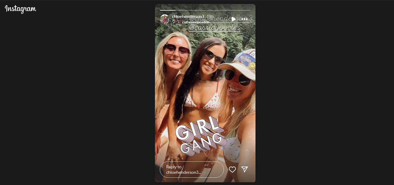 A still taken from Chloe Henderson's Instagram story from June 26, 2025 - Image: Instagram@chloehenderson3
